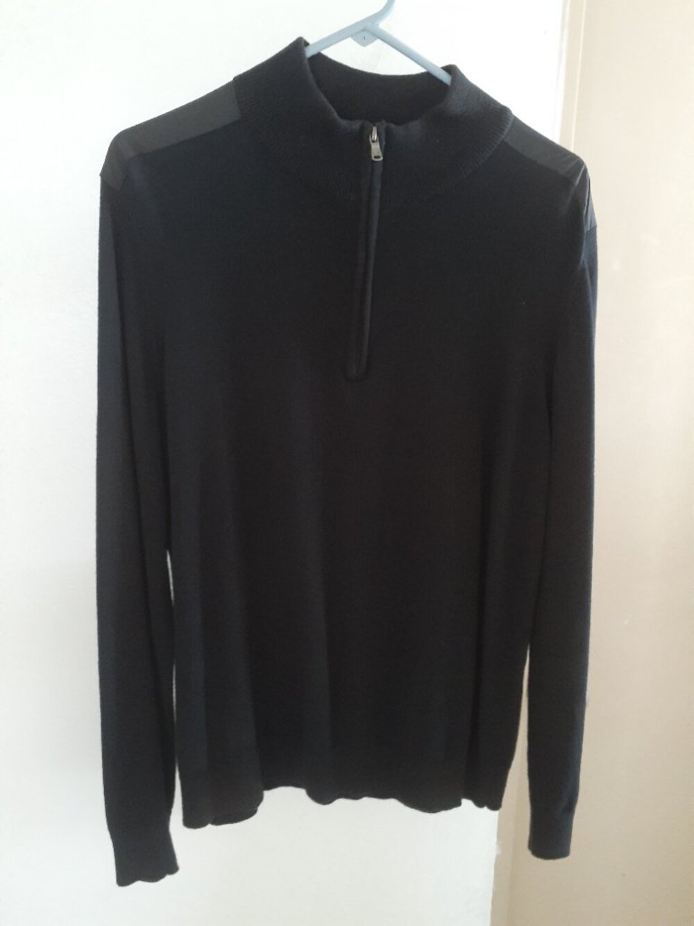 Michael Kors Men's New Zip-Up Sweater Size Large Black 100%cotton